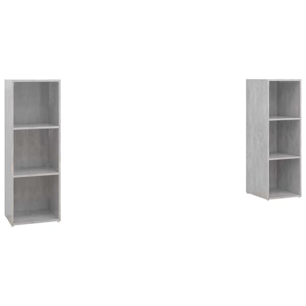 vidaXL Meubles TV 2 pcs Gris b&eacute;ton 107x35x37 cm Bois d'ing&eacute;nierie