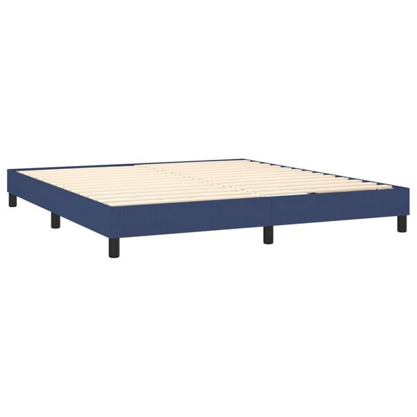 vidaXL Sommier &agrave; lattes de lit avec matelas Bleu 160x200 cm Tissu