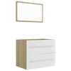 vidaXL Ensemble de meubles de salle de bain 2pcs Blanc et ch&ecirc;ne sonoma