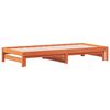 vidaXL Lit de jour et lit gigogne sans matelas cire marron 80x200 cm