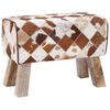 vidaXL banc 60 x 30 x 45 cm Cuir v&eacute;ritable Patchwork marron