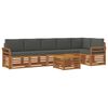 vidaXL Ensemble de canap&eacute;s d'ext&eacute;rieur 7 pc Naturel et Anthracite