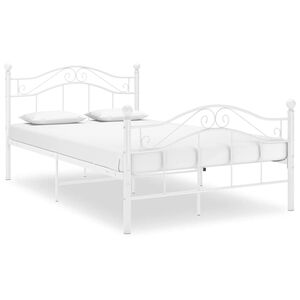 vidaXL Cadre de lit sans matelas blanc m&eacute;tal 120x200 cm