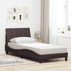vidaXL Cadre de lit sans matelas Hanko marron fonc&eacute; 80x200 cm tissu