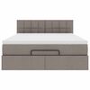 vidaXL Lit ottoman avec matelas et LED taupe 140x200 cm tissu