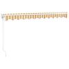 vidaXL Auvent r&eacute;tractable jaune et blanc 3,5x2,5 m tissu et aluminium