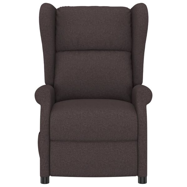 vidaXL Fauteuil de massage électrique à oreilles marron foncé tissu