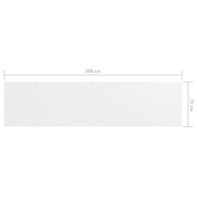 vidaXL Écran de balcon Blanc 75x300 cm Tissu Oxford