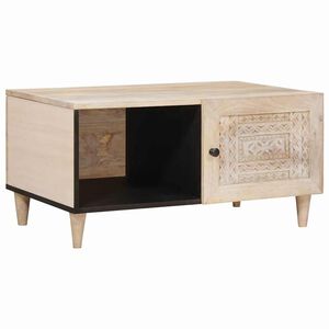 vidaXL Table basse Beige 80 x 50 x 40 cm Bois d'acacia massif