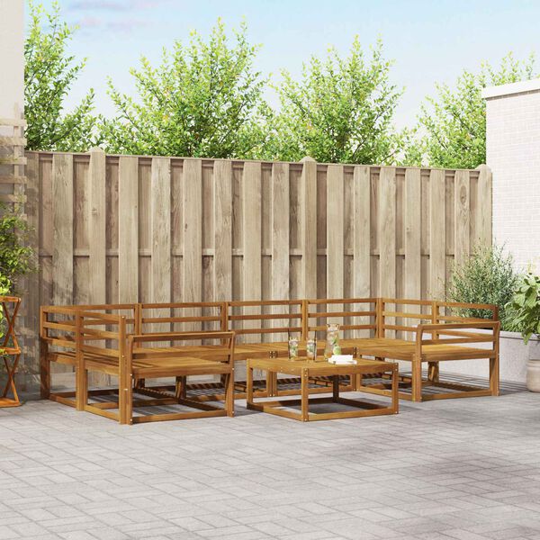 vidaXL Ensemble de canap&eacute;s d'ext&eacute;rieur 7 pcs Naturel