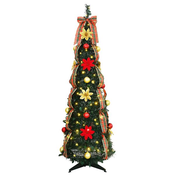 vidaXL Sapin de No&euml;l artificiel avec 100 LED Vert 155 cm PVC
