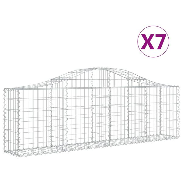 vidaXL Paniers &agrave; gabions arqu&eacute;s 7 pcs 200x30x60/80 cm Fer galvanis&eacute;