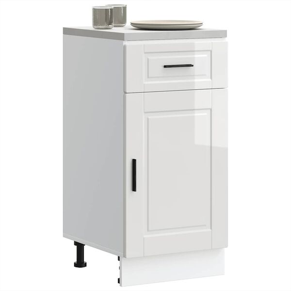 vidaXL Armoire de cuisine Porto blanc brillant bois ing&eacute;nierie