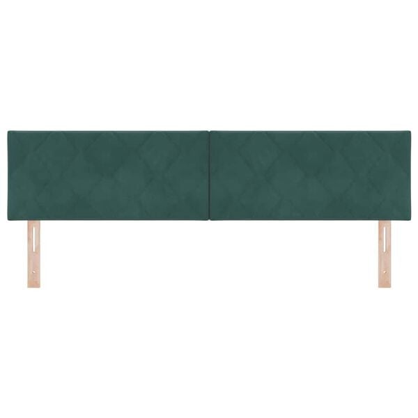 vidaXL T&ecirc;te de lit avec t&ecirc;te de lit Vert fonc&eacute; 180 cm Velours