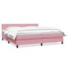 vidaXL Sommier &agrave; lattes de lit avec matelas rose 200x210 cm velours