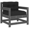 vidaXL Chaises de jardin et coussins lot de 2 gris bois de pin massif