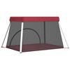 vidaXL Parc pour bébé avec matelas Rouge Tissu de lin