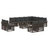 vidaXL Ensemble de canap&eacute; de jardin 13 pc Gris et Gris fonc&eacute; polyrotin