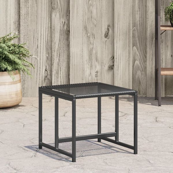 vidaXL Tabourets de jardin lot de 4 noir r&eacute;sine tress&eacute;e