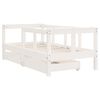 vidaXL Cadre de lit enfant tiroirs blanc 70x140 cm bois de pin massif