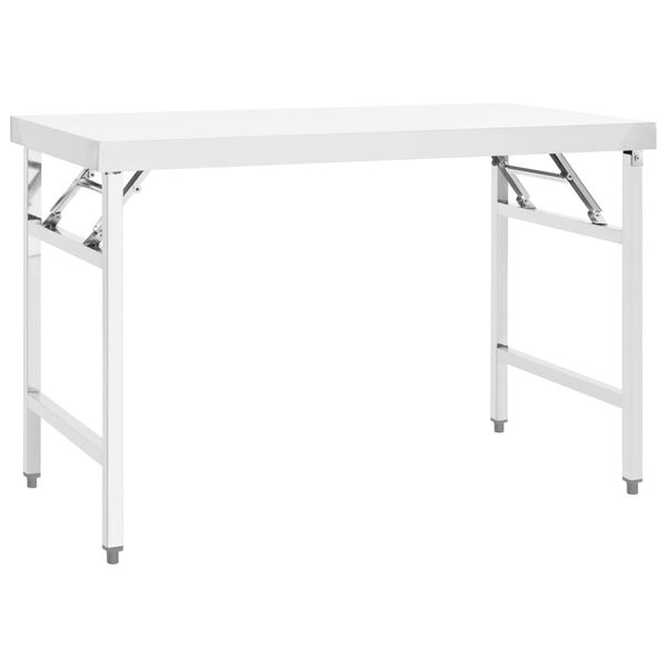 vidaXL Table de travail pliable de cuisine 120x60x80 cm Inox