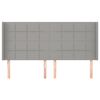 vidaXL T&ecirc;te de lit avec oreilles Gris clair 203x16x118/128 cm Tissu