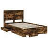 vidaXL Cadre de lit Ch&ecirc;ne fum&eacute; 135 x 190 cm Bois d'ing&eacute;nierie