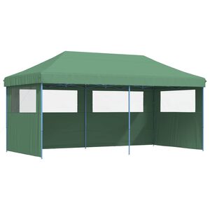 vidaXL Tente de r&eacute;ception pliable escamotable 3 parois lat&eacute;rales vert