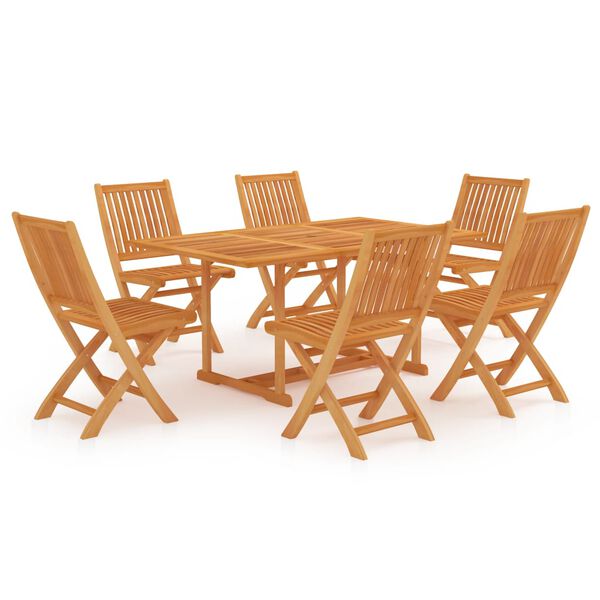 vidaXL Ensemble &agrave; manger de jardin 7 pcs Bois de teck massif