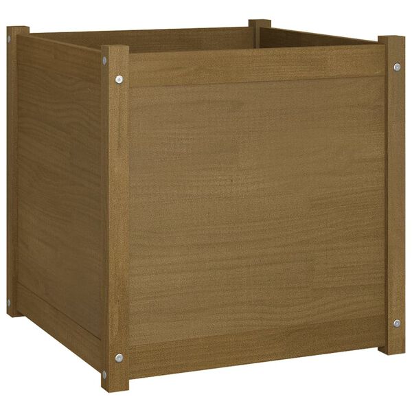 vidaXL Jardinière d'extérieur Marron miel 60x60x60 cm Bois de pin