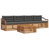 vidaXL Ensemble de canap&eacute;s d'ext&eacute;rieur 5 pcs Naturel et Anthracite