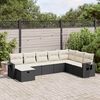 vidaXL Salon de jardin 8 pcs avec coussins noir r&eacute;sine tress&eacute;e