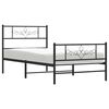 vidaXL Cadre de lit m&eacute;tal sans matelas avec pied de lit noir 90x190 cm