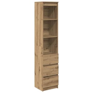 vidaXL Buffet haut ch&ecirc;ne artisanal 37,5x35x180 cm bois d'ing&eacute;nierie