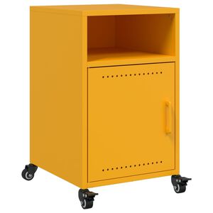 vidaXL Table de chevet jaune moutarde 36x39x59 cm acier