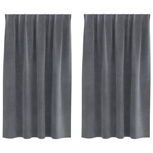 vidaXL Rideaux occultants 2 pc Gris clair 140 x 140 cm Velours