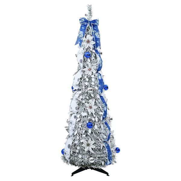 vidaXL Sapin de No&euml;l artificiel avec 50 LED Blanc 120 cm PVC