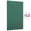 vidaXL Panneaux de toiture 12 pcs Acier galvanis&eacute; Vert 60x36 cm