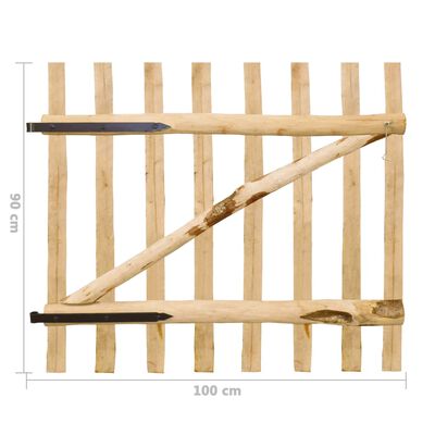 vidaXL Portillon simple de clôture Bois de noisetier 100x90 cm
