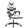 vidaXL Chaise de jeu avec repose-pied Blanc et noir Similicuir