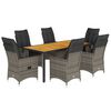 vidaXL Ensemble &agrave; manger de jardin et coussins 7 pcs gris rotin