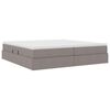 vidaXL Lit avec rangement et matelas Taupe 200 x 200 cm Polyester
