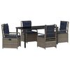 vidaXL Ensemble de salle &agrave; manger pour jardin 5 pc Gris polyrotin