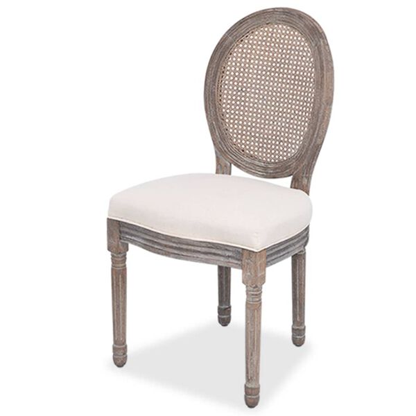 vidaXL Chaises &agrave; manger lot de 2 cr&egrave;me tissu