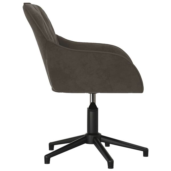 vidaXL Chaise pivotante de bureau Gris fonc&eacute; Velours