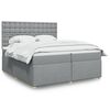vidaXL Sommier &agrave; lattes de lit avec matelas Gris clair 200x200cm Tissu