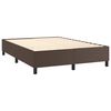 vidaXL Sommier &agrave; lattes de lit matelas LED Marron 140x200cm Similicuir