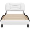 vidaXL Cadre de lit sans matelas Hvar blanc et noir 90x190 cm similicuir