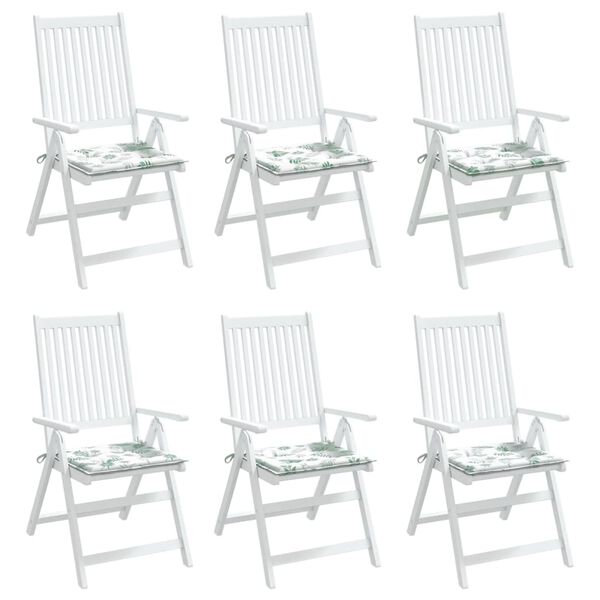 vidaXL Coussins de chaise lot de 6 motif de feuilles 50x50x3 cm tissu