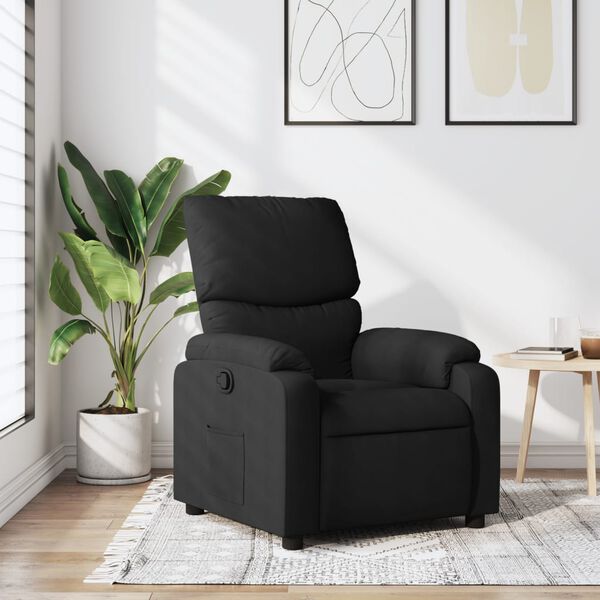 vidaXL Fauteuil inclinable en tissu noir
